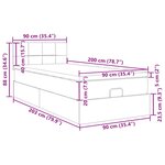 vidaXL Cadre de lit ottoman avec matelas noir 90x200 cm velours