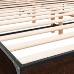 vidaXL Cadre de lit chêne marron 180x200 cm bois d'ingénierie et métal