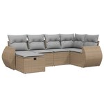 vidaXL Salon de jardin avec coussins 6Pièces mélange beige résine tressée