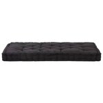 vidaXL Coussins de plancher de palette lot de 2 Coton Noir
