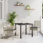 vidaXL Ensemble de salle à manger de jardin 3 pièces avec coussins Gris clair Rattan PE
