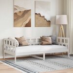 vidaXL Lit de jour sans matelas blanc bois de pin massif 80x200 cm