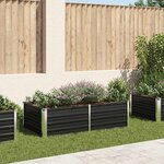 vidaXL Jardinière 160 x 80 x 45 cm Acier galvanisé Anthracite