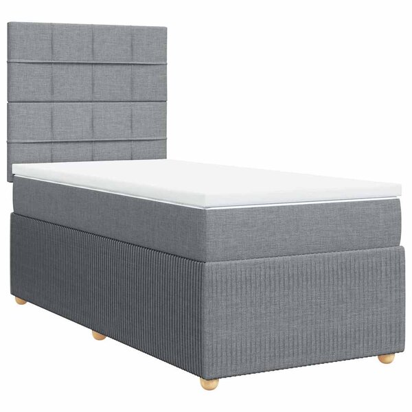 vidaXL Sommier à lattes de lit avec matelas gris clair 80x200 cm tissu
