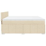 vidaXL Sommier à lattes de lit avec matelas Crème 180x200 cm Tissu