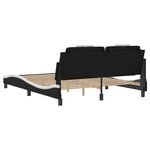 vidaXL Cadre de lit Viana sans matelas noir et blanc 160x200 cm similicuir