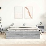 vidaXL Cadre de lit sans matelas sonoma gris 150x200 cm