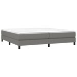 vidaXL Sommier à lattes de lit avec matelas Gris foncé 200x200cm Tissu