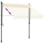 vidaXL Auvent rétractable crème 200x150 m tissu et acier