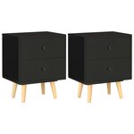 vidaXL Tables de chevet 2 Pièces Noir 40 x 30 x 50 cm Pin massif
