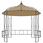 vidaXL Belvédère 300x290 cm Taupe Rond