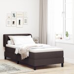 Lit Box Spring vidaXL avec Matelas Marron Foncé 100x200 cm Tissu