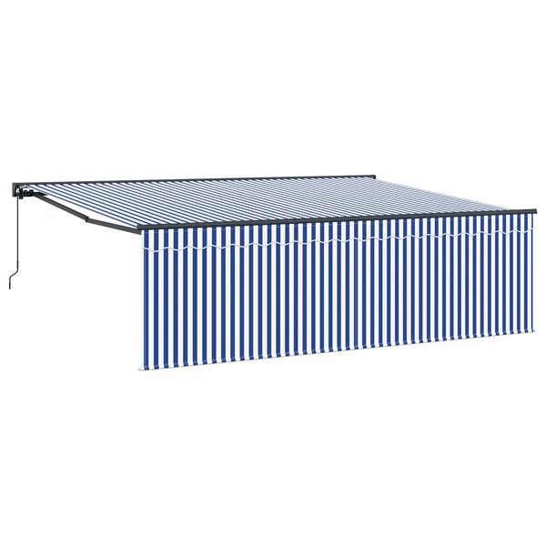 vidaXL Auvent Rétractable Bleu et Blanc 400 × 300 cm