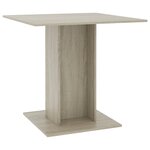 vidaXL Table à dîner Chêne sonoma 80x80x75 cm Bois d'ingénierie