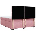vidaXL Sommier à lattes de lit avec matelas Rose 180x200 cm Velours