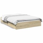 vidaXL Cadre de lit et tiroirs chêne sonoma 120x190 cm bois ingénierie
