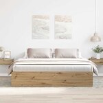 vidaXL Cadre de lit sans matelas chêne artisanal 200x200 cm