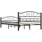 vidaXL Cadre de lit sans matelas noir acier 120x200 cm