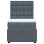 vidaXL Sommier à lattes de lit et matelas Gris foncé 90x200 cm Velours