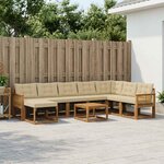 vidaXL Ensemble de canapés d'extérieur 9 pc Naturel et Beige