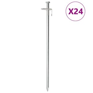 vidaXL Piquets de tente 24 Pièces 30 cm 8 mm acier galvanisé