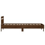 vidaXL Cadre de lit tête de lit et lumières LED chêne marron 90x200 cm