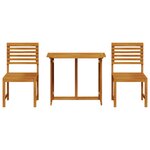 Ensemble de jardin bistro 3 pièces en bois d'acacia massif