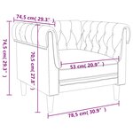 vidaXL Fauteuil Chesterfield marron foncé tissu