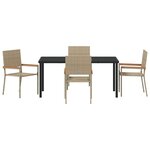vidaXL Ensemble de salle à manger pour jardin 5 Pièces Beige Poly rotin