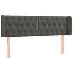 vidaXL Tête de lit avec oreilles Gris foncé 163x16x78/88 cm Velours