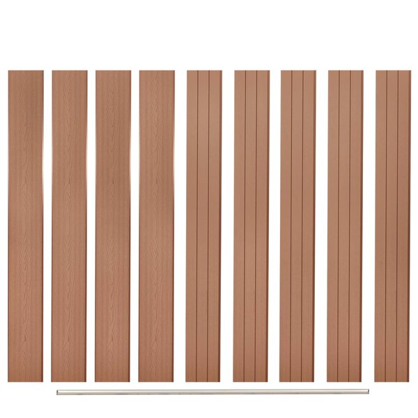 vidaXL Panneaux de clôture de remplacement 9 Pièces WPC 170 cm Marron