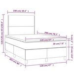 vidaXL Sommier à lattes de lit avec matelas Taupe 120x200 cm Tissu