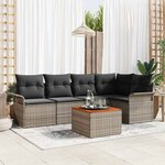 vidaXL Ensemble de canapé de jardin 6 Pièces Gris Poly rotin
