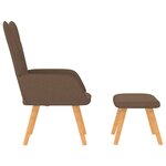 vidaXL Chaise de relaxation avec tabouret Marron Tissu
