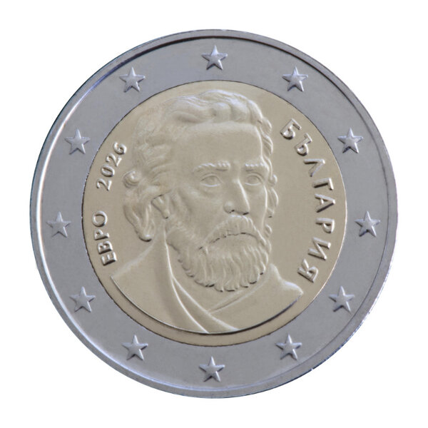 2 euros Bulgarie face nationale 2026 - Païssii de Hilendar.