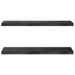 vidaXL Étagères murales 2 Pièces 75x23 5x3 cm noir acier inoxydable