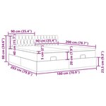 VidaXL Cadre de lit ottoman avec matelas marron foncé 180x200 cm tissu
