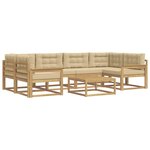 vidaXL Ensemble de canapés d'extérieur 5 pc Blanc et Beige