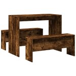 vidaXL Ensemble table à manger et bancs 3 Pièces bois d'ingénierie