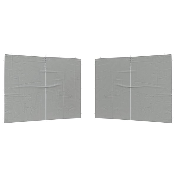 vidaXL Mur de tente de fête 2 Pièces Gris clair 400 x 195 cm PE et acier