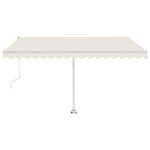 vidaXL Auvent automatique sur pied 450x350 cm Crème