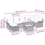 vidaXL Ensemble de canapé de jardin avec coussin 8 Pièces Gris clair