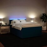 vidaXL Sommier à lattes de lit et matelas bleu 140x200 cm velours