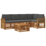 vidaXL Ensemble de canapés d'extérieur 5 pc Naturel et Anthracite