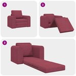 vidaXL Canapé-Lit Rouge bordeaux 98 x 71 x 83 cm tissu