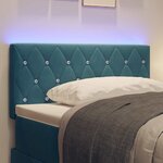 vidaXL Tête de Lit LED Argyle Bleu foncé 100 cm Velours