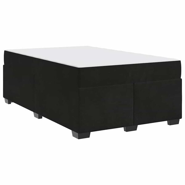 vidaXL Cadre de lit avec matelas Noir 120 x 190 cm tissu