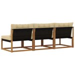 vidaXL 3 Pièce Sofa de milieu extérieur Bois d'Acacia Massif Naturel