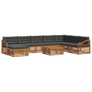 vidaXL Ensemble de canapés d'extérieur 9 Pièces Naturel et Anthracite