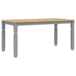 vidaXL Table à manger Corona gris 160x80x75 cm bois massif de pin